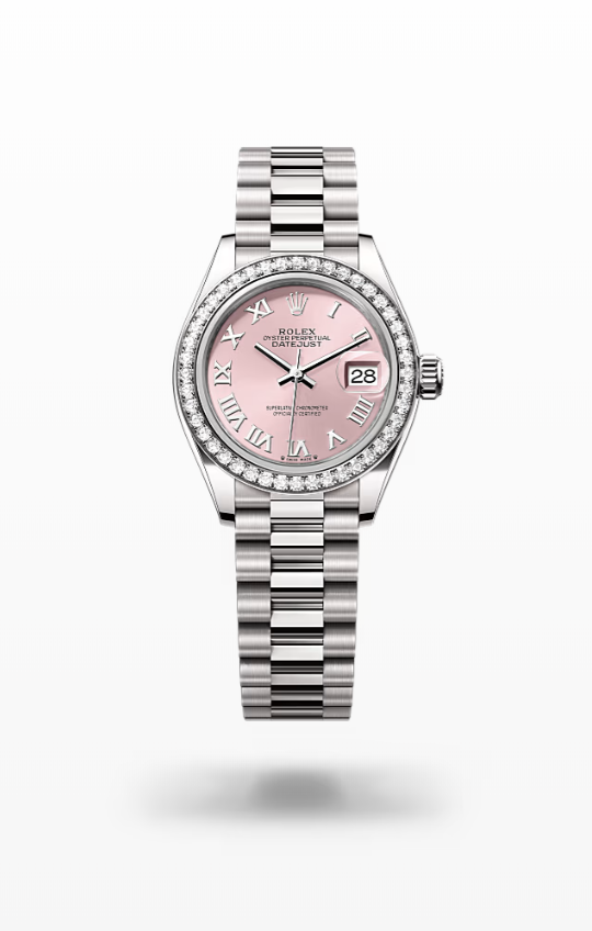 Rolex Lady-Datejust - Pink, white gold and diamonds, President I Rolex Lady-Datejust President Diamond