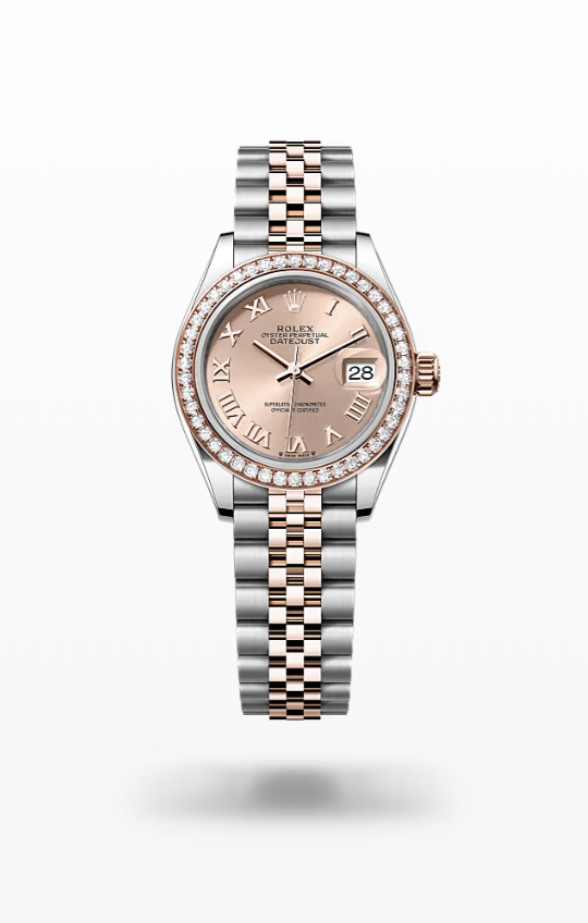 Rolex Lady-Datejust - Rosé-colour, Oystersteel, Everose gold and diamonds, Jubilee I Rolex Lady-Datejust Everose Gold Diamond