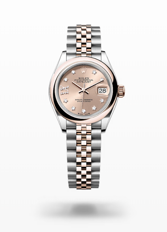 Rolex Lady-Datejust - Rosé-colour set with diamonds, oystersteel and Everose gold, dial-jubilee Rolex Lady-Datejust Everose Gold Diamond