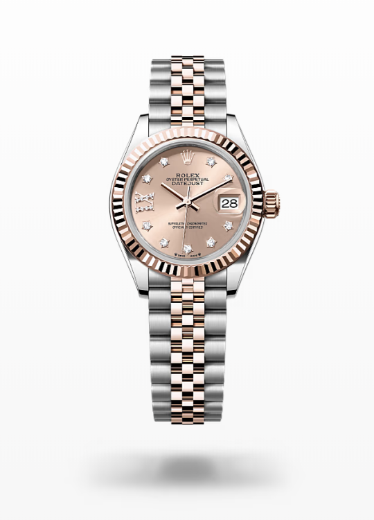 Rolex Lady-Datejust - Rosé-colour set with diamonds, oystersteel and Everose gold, jubilee Rolex Lady-Datejust Everose Gold Diamond