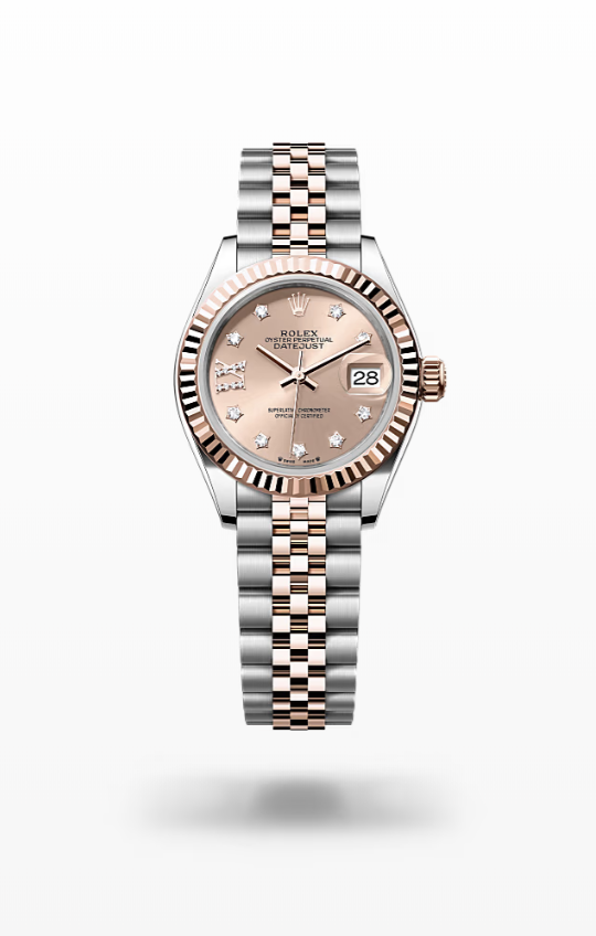 Rolex Lady-Datejust - Rosé-colour set with diamonds, oystersteel and Everose gold, jubilee Rolex Lady-Datejust Everose Gold Diamond