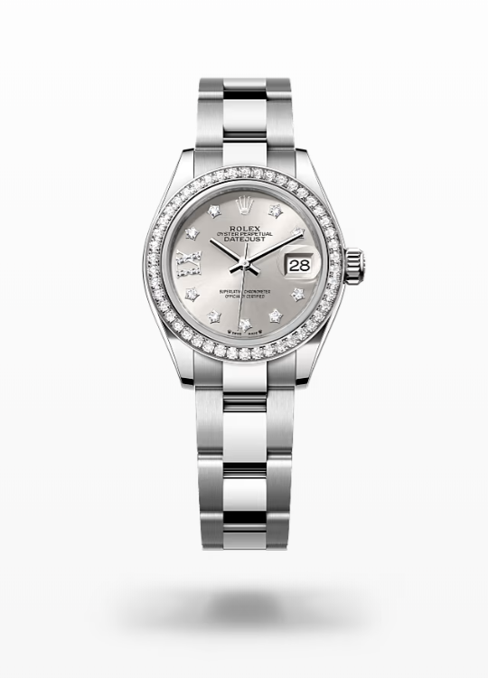 Rolex Lady-Datejust - Silver set with diamonds Rolex Lady-Datejust