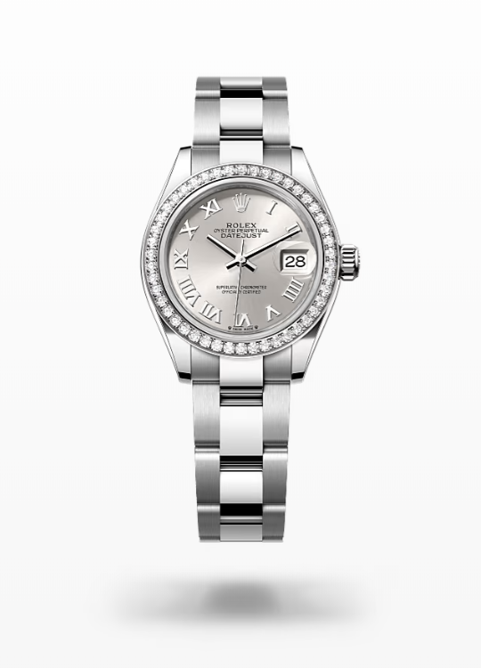 Rolex Lady-Datejust - Silver, white gold and diamonds wg Rolex Lady-Datejust