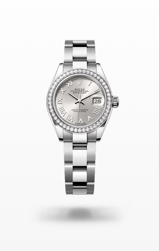 Rolex Lady-Datejust - Silver, white gold and diamonds wg Rolex Lady-Datejust