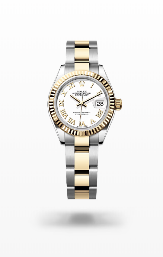 Rolex Lady-Datejust - White, Oystersteel and yellow gold, bezel Rolex Lady-Datejust