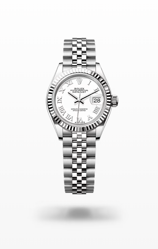 Rolex Lady-Datejust - White, fluted Rolex Lady-Datejust