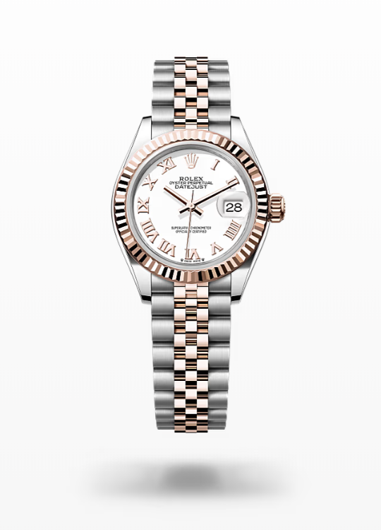 Rolex Lady-Datejust - White, oystersteel and Everose gold, jubilee Rolex Lady-Datejust Everose Gold