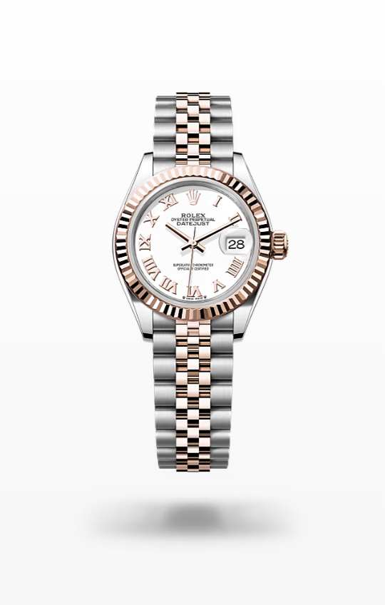 Rolex Lady-Datejust - White, oystersteel and Everose gold, jubilee Rolex Lady-Datejust Everose Gold