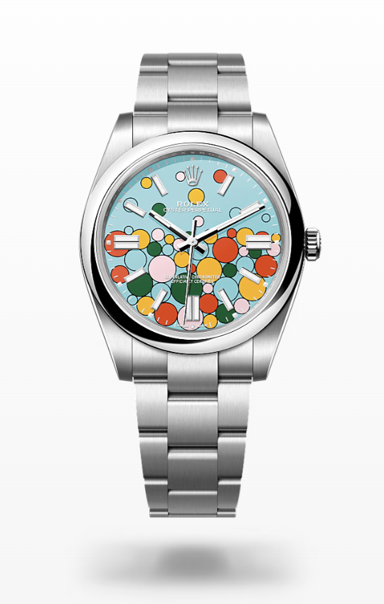 Rolex Oyster Perpetual - Turquoise blue, Celebration motif Rolex Oyster Perpetual