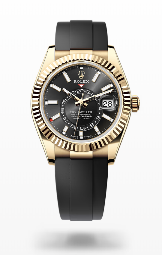 Rolex Sky-Dweller - Bright Black, oysterflex Rolex Sky-Dweller Gold