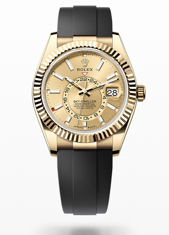 Rolex Sky-Dweller - Champagne-colour, oysterflex Rolex Sky-Dweller Gold