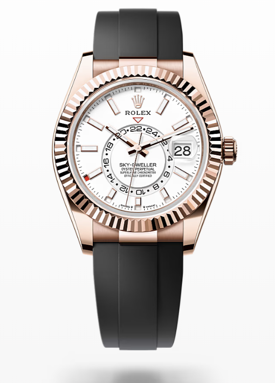Rolex Sky-Dweller - Intense White, Everose gold oysterflex Rolex Sky-Dweller Everose Gold