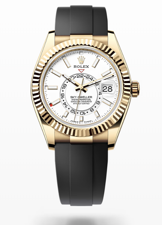 Rolex Sky-Dweller - Intense white, oysterflex Rolex Sky-Dweller Gold