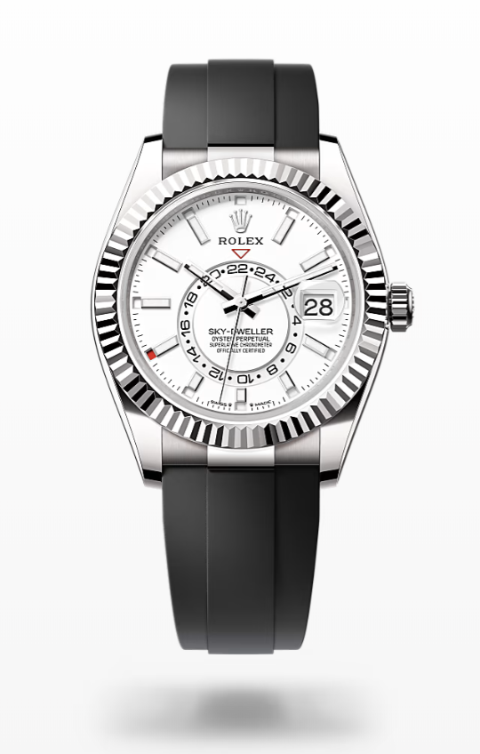 Rolex Sky-Dweller - Intense white, oysterflex wg Rolex Sky-Dweller White Gold