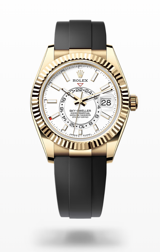 Rolex Sky-Dweller - Intense white, oysterflex Rolex Sky-Dweller Gold
