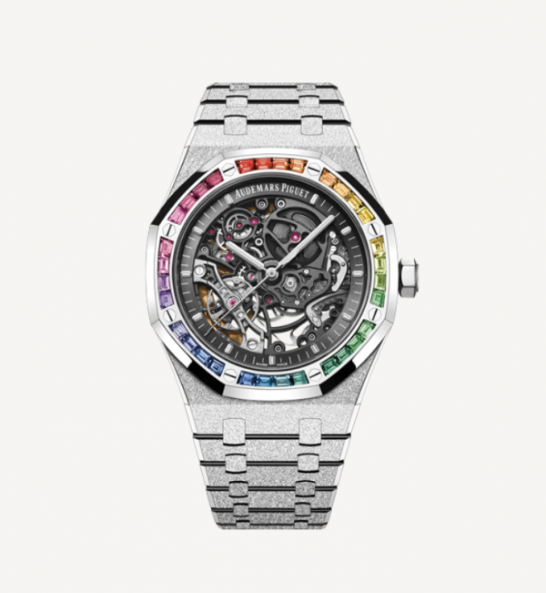 Royal Oak - Frosted gold double balance wheel openworked - White gold Audemars Piguet