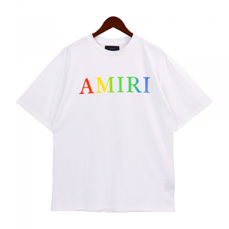 7ed54057.jpeg Amiri Rainbow Logo T-Shirt - White