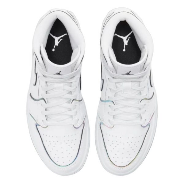 xr:d:DAFmkUkWp4Q:305,j:8227361244873450065,t:23112814 Air Jordan 1- Mid Iridescent Reflective White